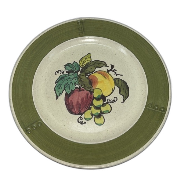 Metlox Poppytrail Vernon Provincial Fruit 10.5 in Dinner Plates Set of 2 - Picture 1 of 13